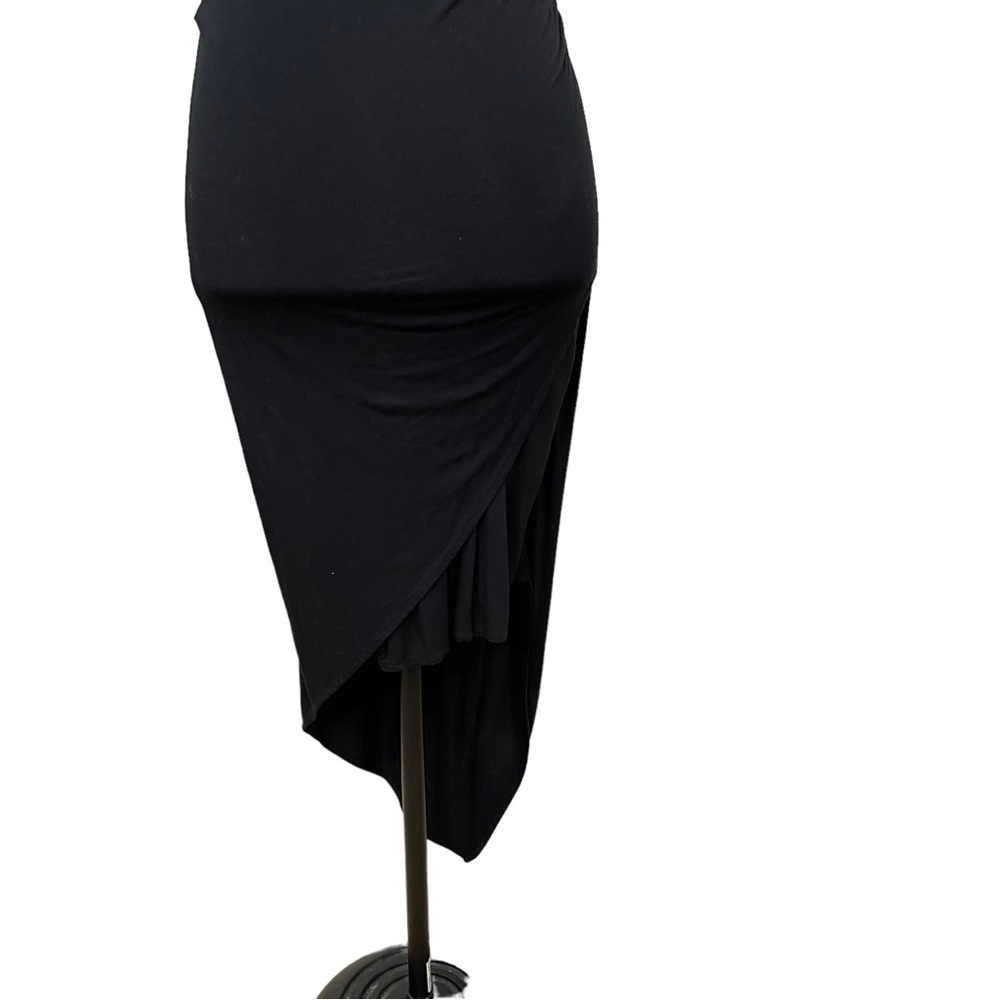 Bebe LBD One Shoulder Sexy Bodycon Asymmetrical Dress Size XS in Black - Picture 7 of 11